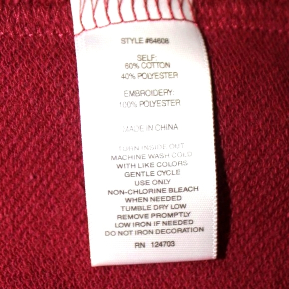 Hannah Burgundy Sweatshirt with Embroidery Floral Sleeves - Picture 12 of 12